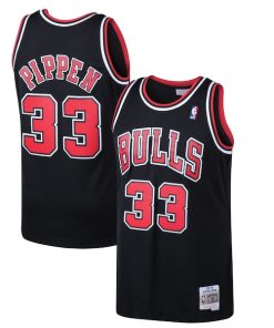 Alternative view of Scottie Pippen Chicago Bulls  1997/98 Hardwood Classics Swingman Jersey - Black/White