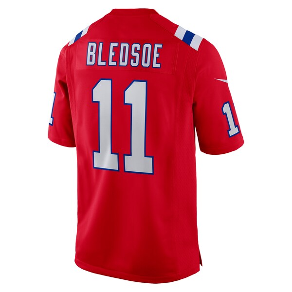 Drew Bledsoe New England Patriots Nike Retired Player Alternate Game Jersey - Red/Navy - Image 4