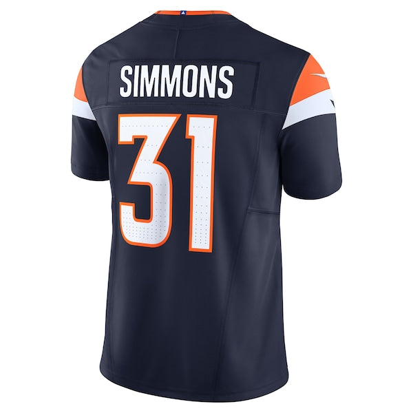 Justin Simmons Denver Broncos Nike Vapor F.U.S.E. Limited Jersey - Navy/Orange/White - Image 4
