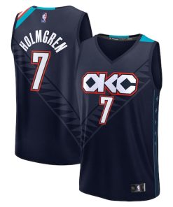Chet Holmgren Oklahoma City Thunder  2025/26 City Edition Fast Break Jersey - Navy