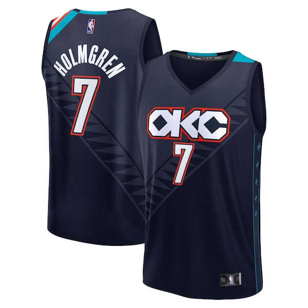 Chet Holmgren Oklahoma City Thunder Youth 2025/26 City Edition Fast Break Jersey - Navy