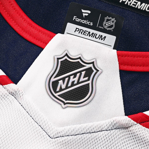 Columbus Blue Jackets Away Premium Custom Jersey - White/Navy - Image 7
