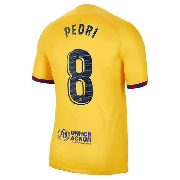 Pedri Barcelona Nike Youth 2022/23 Fourth Breathe Stadium Replica Player Jersey - Yellow - Image 3