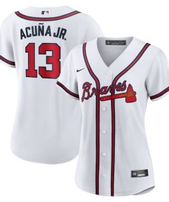 Ronald Acuna Jr. Atlanta Braves Nike Women's Home Replica Player Jersey - White/Navy