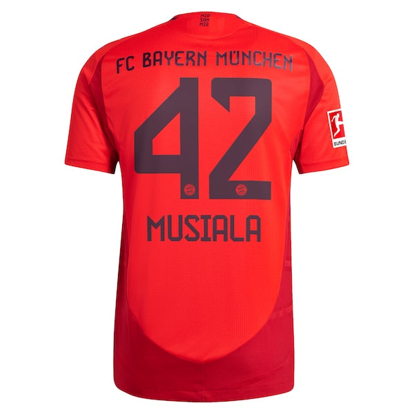 Jamal Musiala Bayern Munich adidas 2024/25 Home Authentic Player Jersey - Red - Image 3