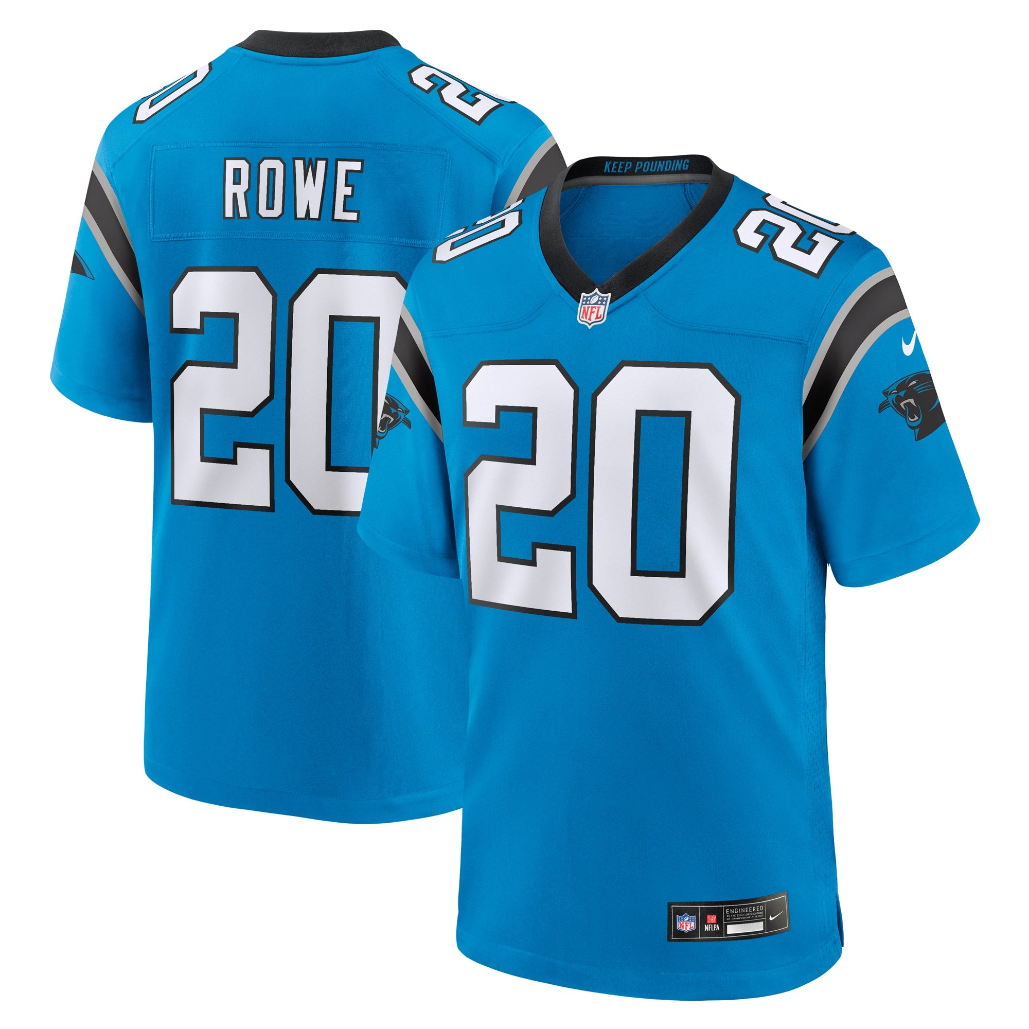 Eric Rowe Carolina Panthers Nike Game Jersey - Black/Blue - Image 6