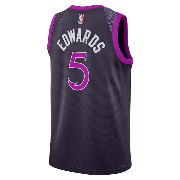 Anthony Edwards Minnesota Timberwolves Nike Unisex 2025/26 Swingman Jersey - Purple - City Edition - Image 3