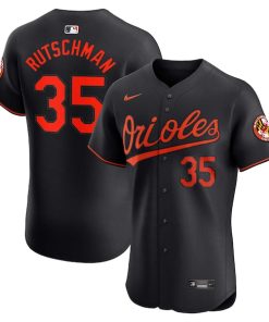 Alternative view of Adley Rutschman Baltimore Orioles Nike Alternate Elite Player Jersey - Black