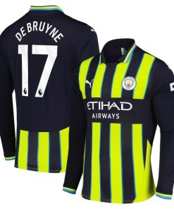Kevin De Bruyne Manchester City Puma 2024/25 Away Replica Long Sleeve Player Jersey - Navy