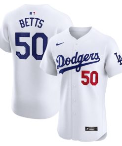 Mookie Betts Los Angeles Dodgers Nike Home Elite Player Jersey - White