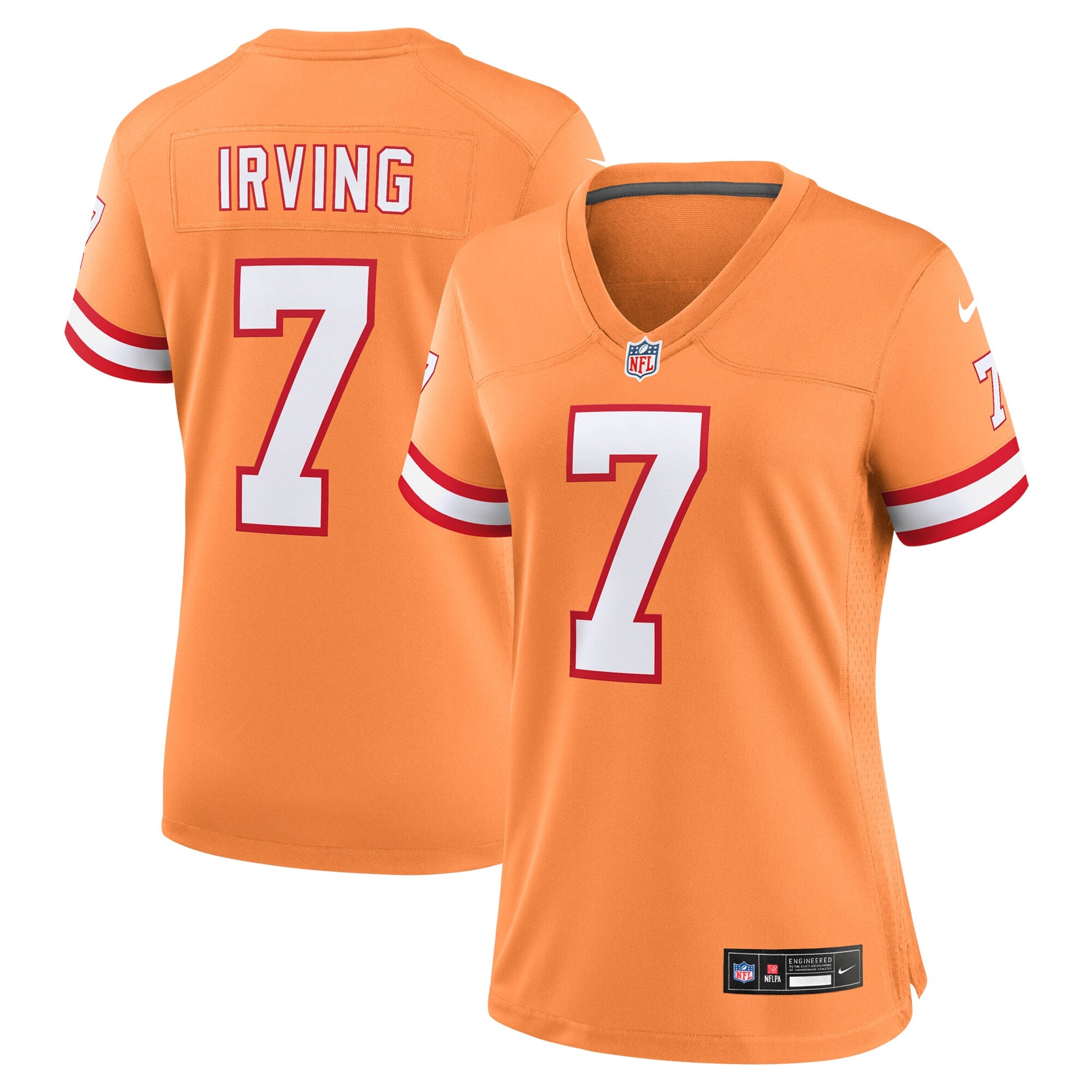 Bucky Irving '76 Tampa Bay Buccaneers Nike Women's Game Jersey - White/Red/Orange - Image 8