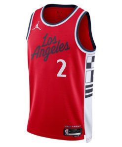 Alternative view of Kawhi Leonard LA Clippers Jordan Brand Unisex 2024/25 Swingman Jersey - Statement Edition - Red