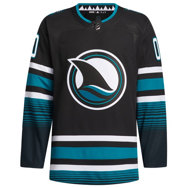 San Jose Sharks adidas Alternate Primegreen Authentic Custom Jersey - Black - Image 2