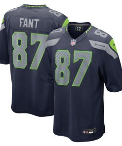Alternative view of Noah Fant Seattle Seahawks Nike  Game Jersey -  College Navy