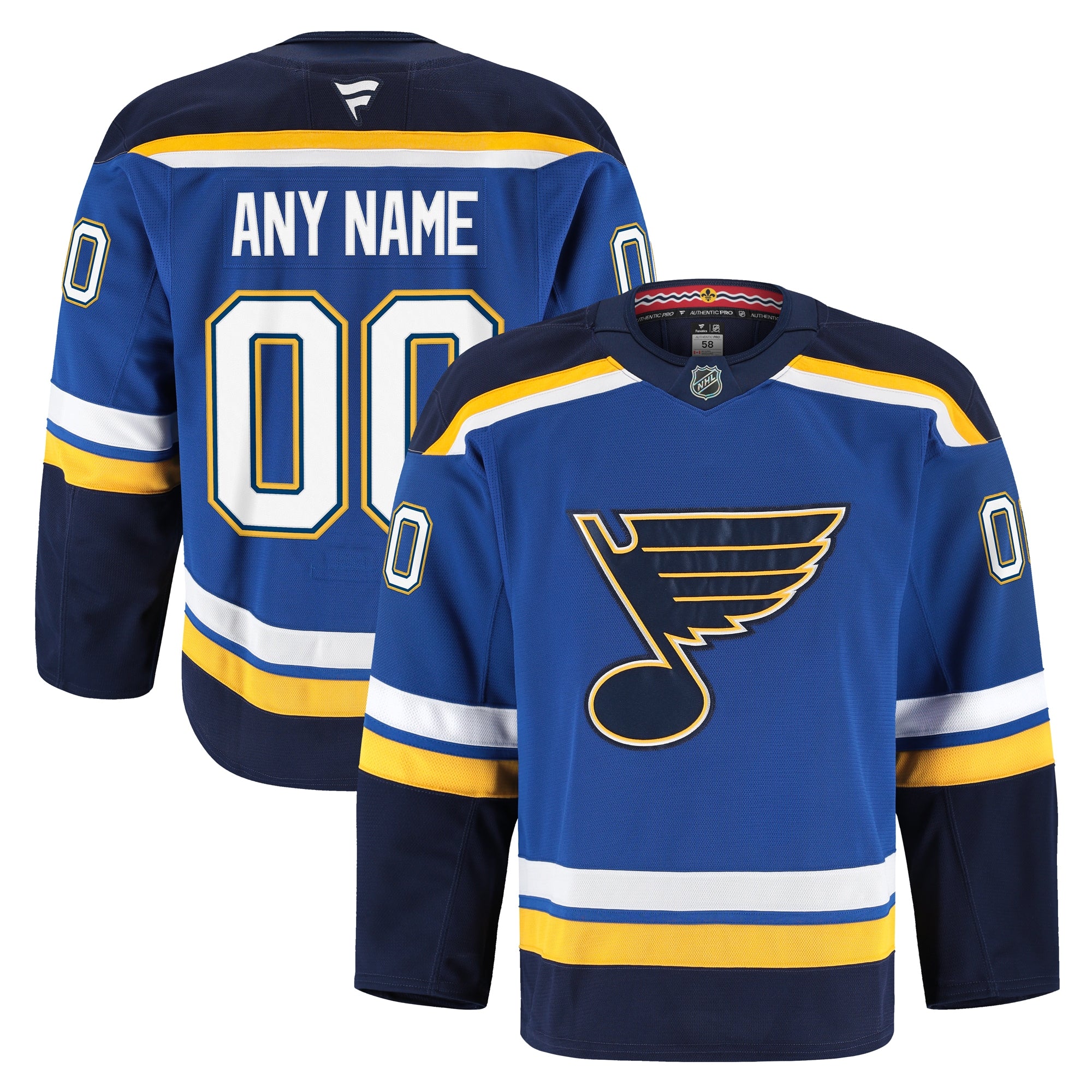 St. Louis Blues Away Authentic Pro Custom Jersey - White/Blue - Image 5