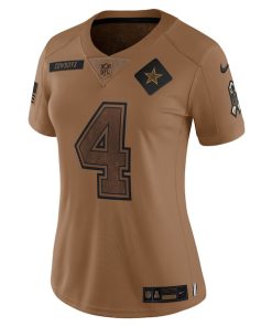 Alternative view of Dak Prescott Dallas Cowboys Nike Women's 2023 Salute To Service Limited Jersey - Brown