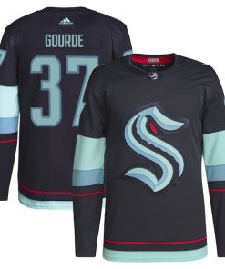 Yanni Gourde Seattle Kraken adidas Home Primegreen Authentic Pro Player Jersey - Deep Sea Blue