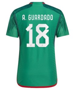 Alternative view of Andres Guardado Mexico National Team adidas 2022/23 Home Authentic Player Jersey - Green