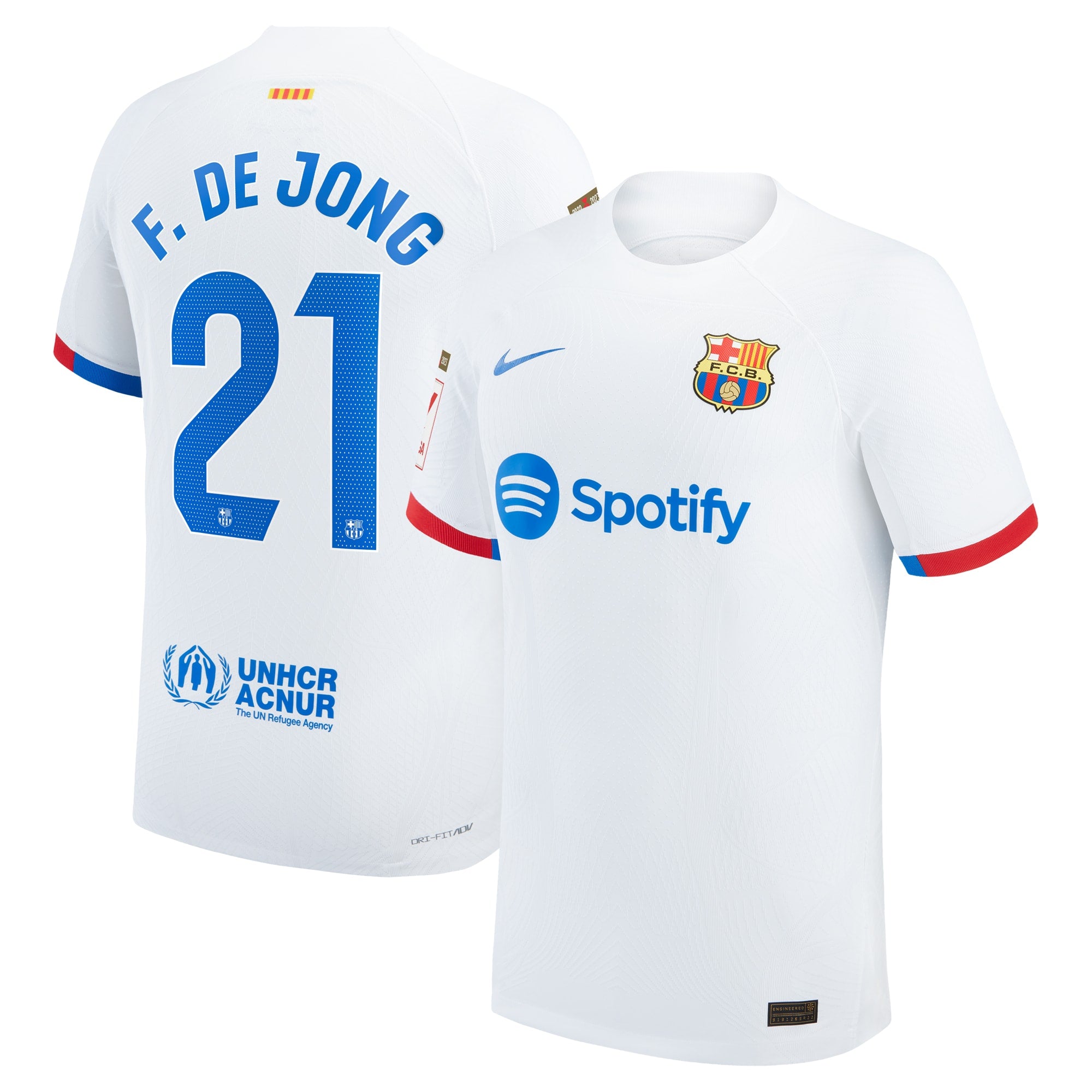 Frenkie de Jong Barcelona Nike 2023/24 Third Authentic Jersey - Aqua/Royal/White - Image 6
