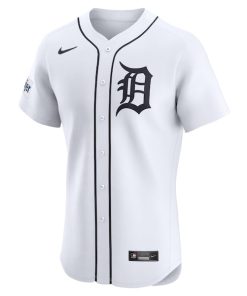 Alternative view of Detroit Tigers Nike Home Elite Patch Jersey - White