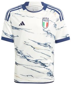 Alternative view of Italy National Team adidas Youth 2023 Away Replica Jersey - White