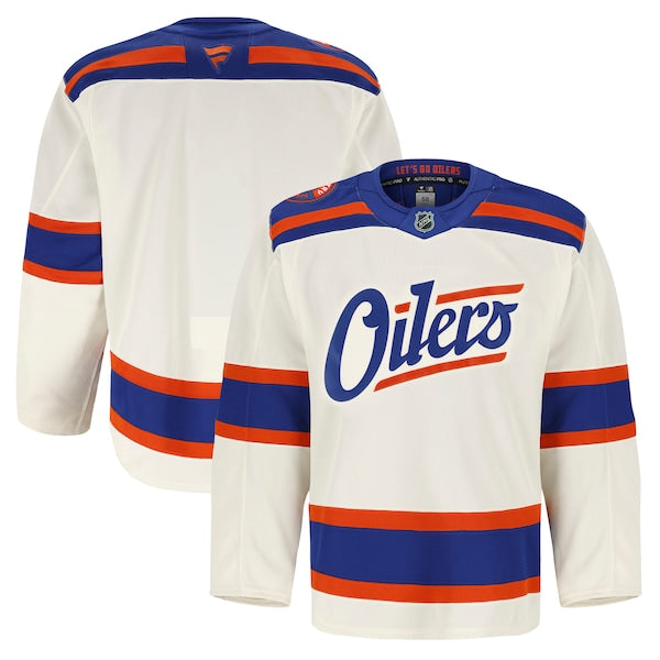 Edmonton Oilers Alternate Authentic Pro Jersey - Light Beige/Royal - Image 3