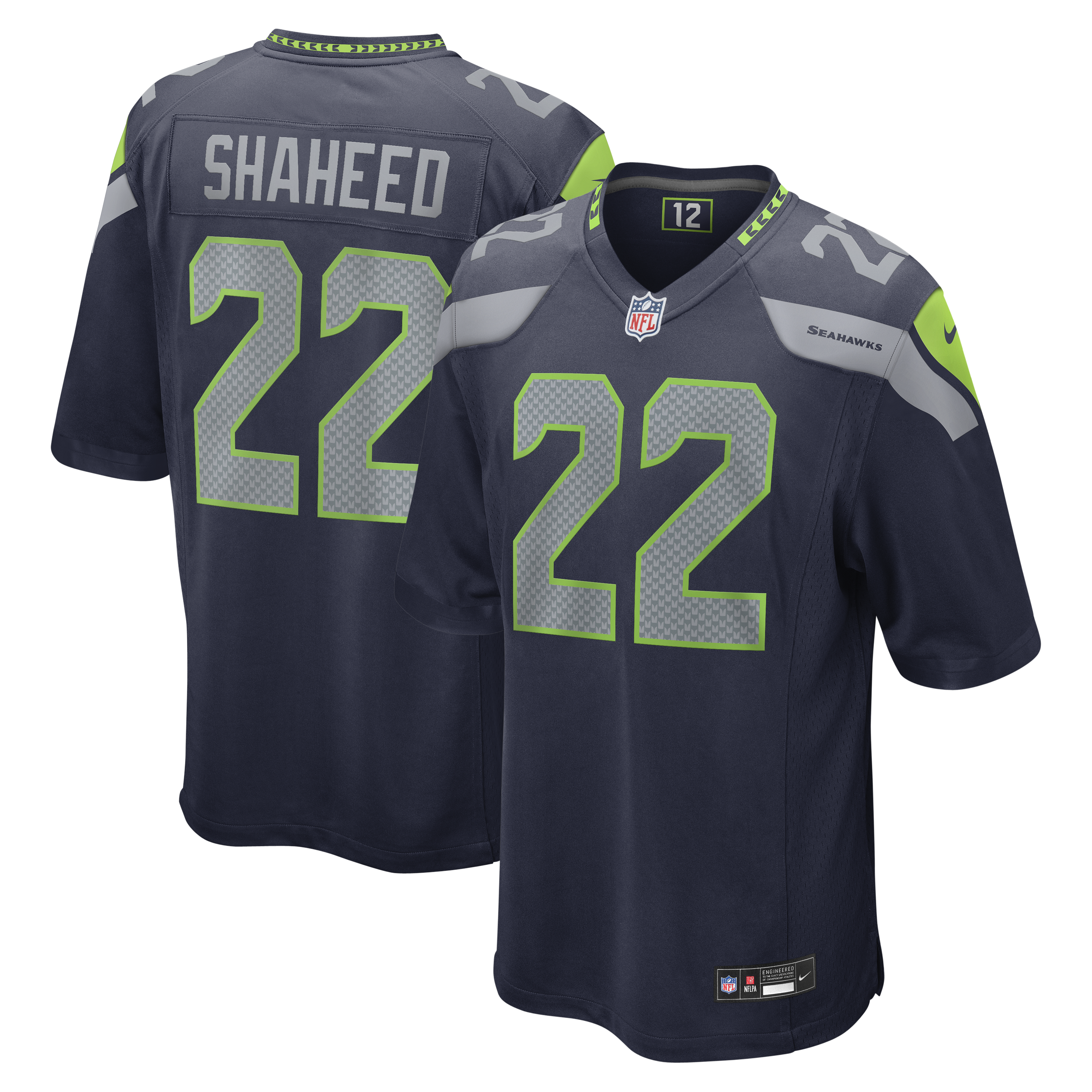 Rashid Shaheed Seattle Seahawks Nike Game Jersey - White/Royal/College Navy - Image 2