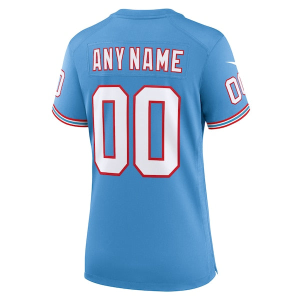 Tennessee Titans Nike Women's Oilers Throwback Custom Game Jersey - Light Blue - Image 3