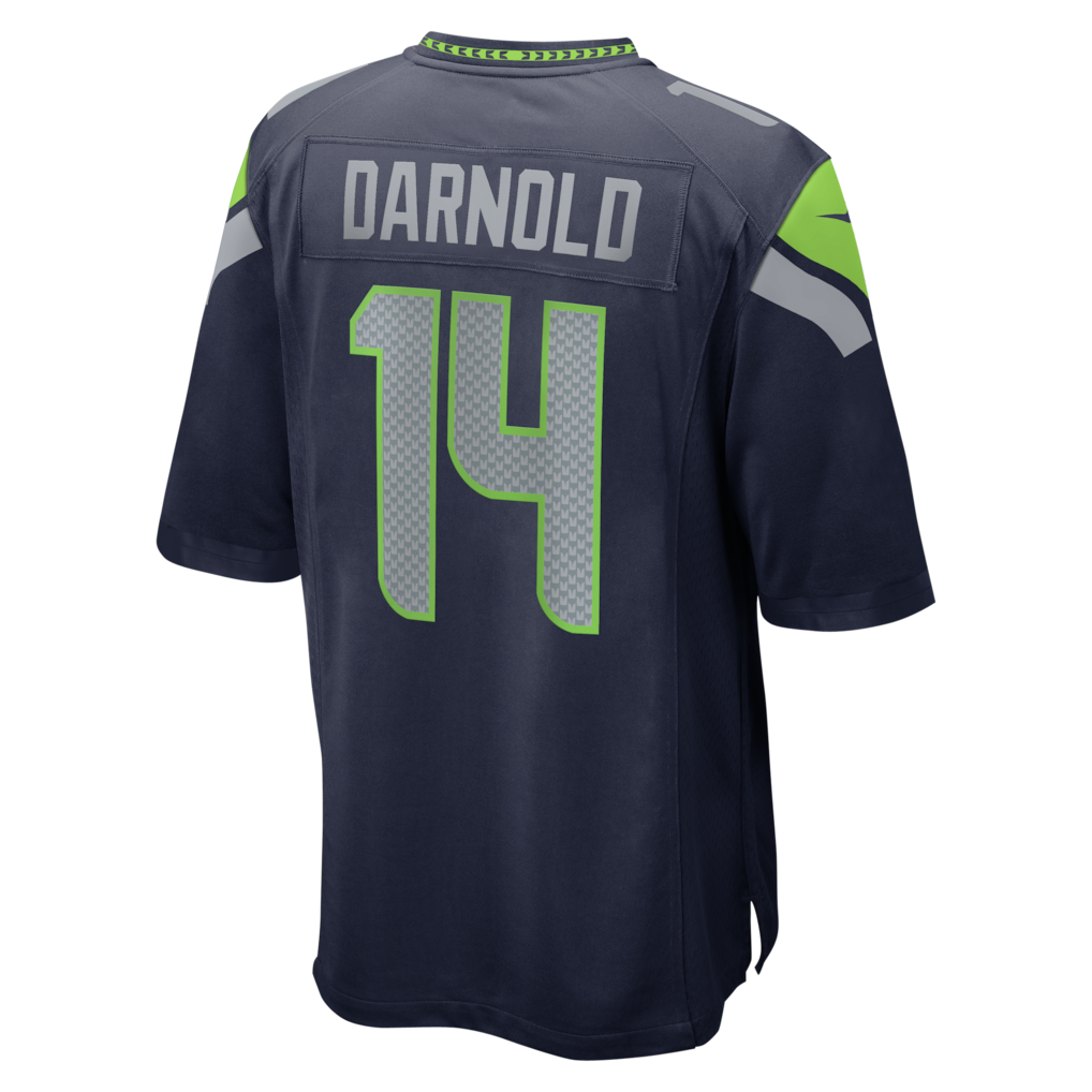 Men's Seattle Seahawks Sam Darnold Nike College Navy Super Bowl LX Patch Game Jersey - Image 5