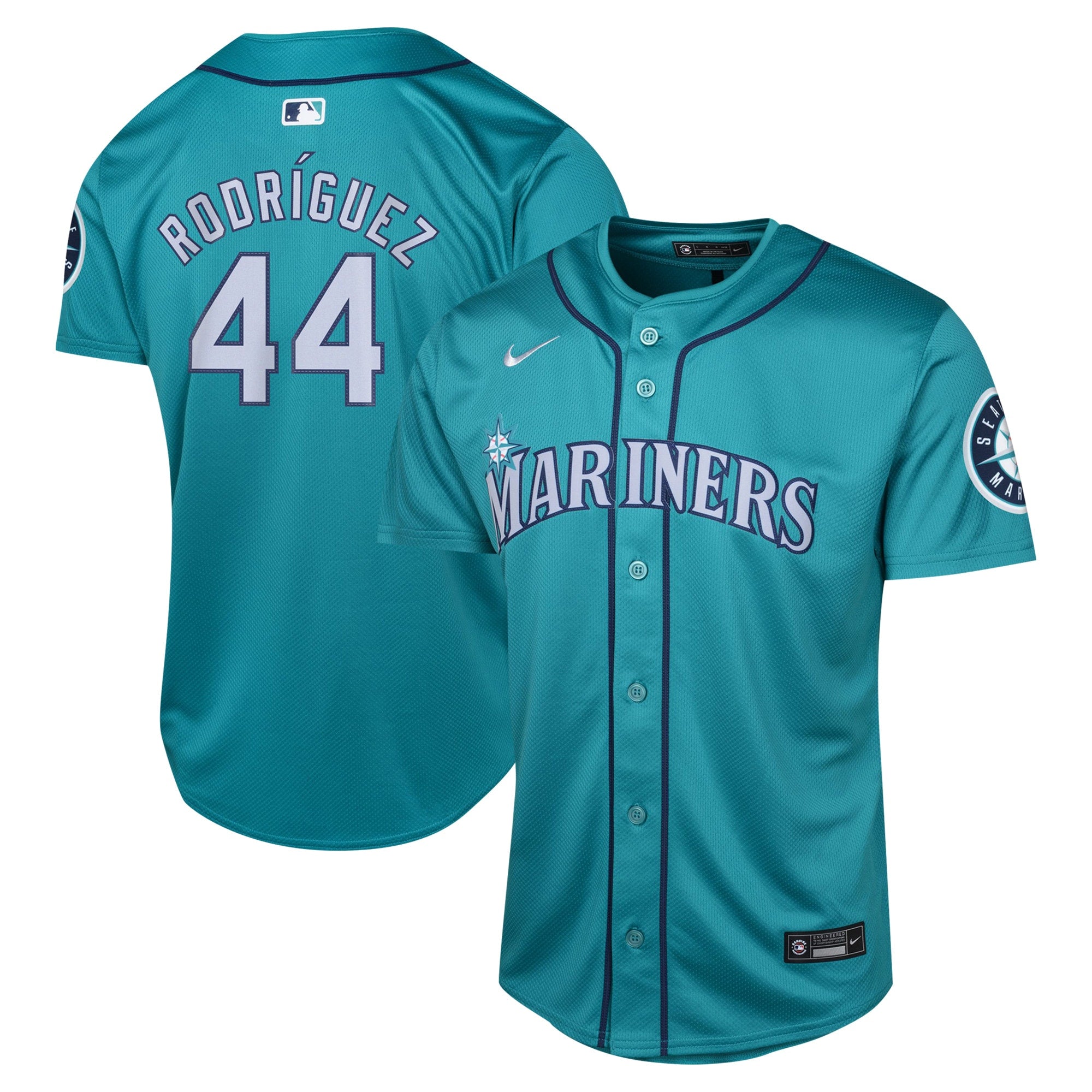 Julio Rodr¨ªguez Seattle Mariners Nike Youth Road Limited Player Jersey - Navy/Aqua/White - Image 5