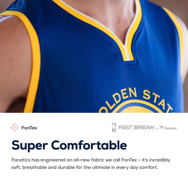 Golden State Warriors Fast Break Custom Replica Jersey White - Association Edition/Royal - Image 8