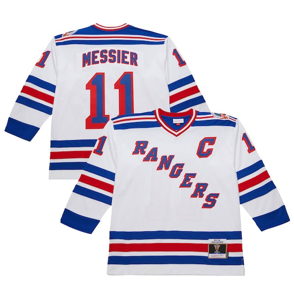 Mark Messier New York Rangers 1993-94 Power Play Jersey - White/Royal - Image 2