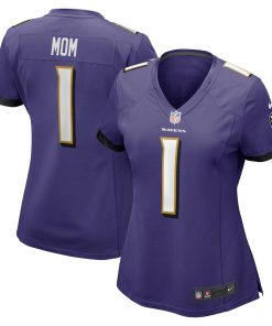 Number 1 Mom Baltimore Ravens Nike Women's Game Jersey - Purple