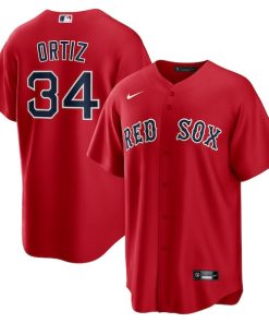 Alternative view of David Ortiz Boston Red Sox Nike Alternate Replica Player Jersey - Red/Gray/Navy/White