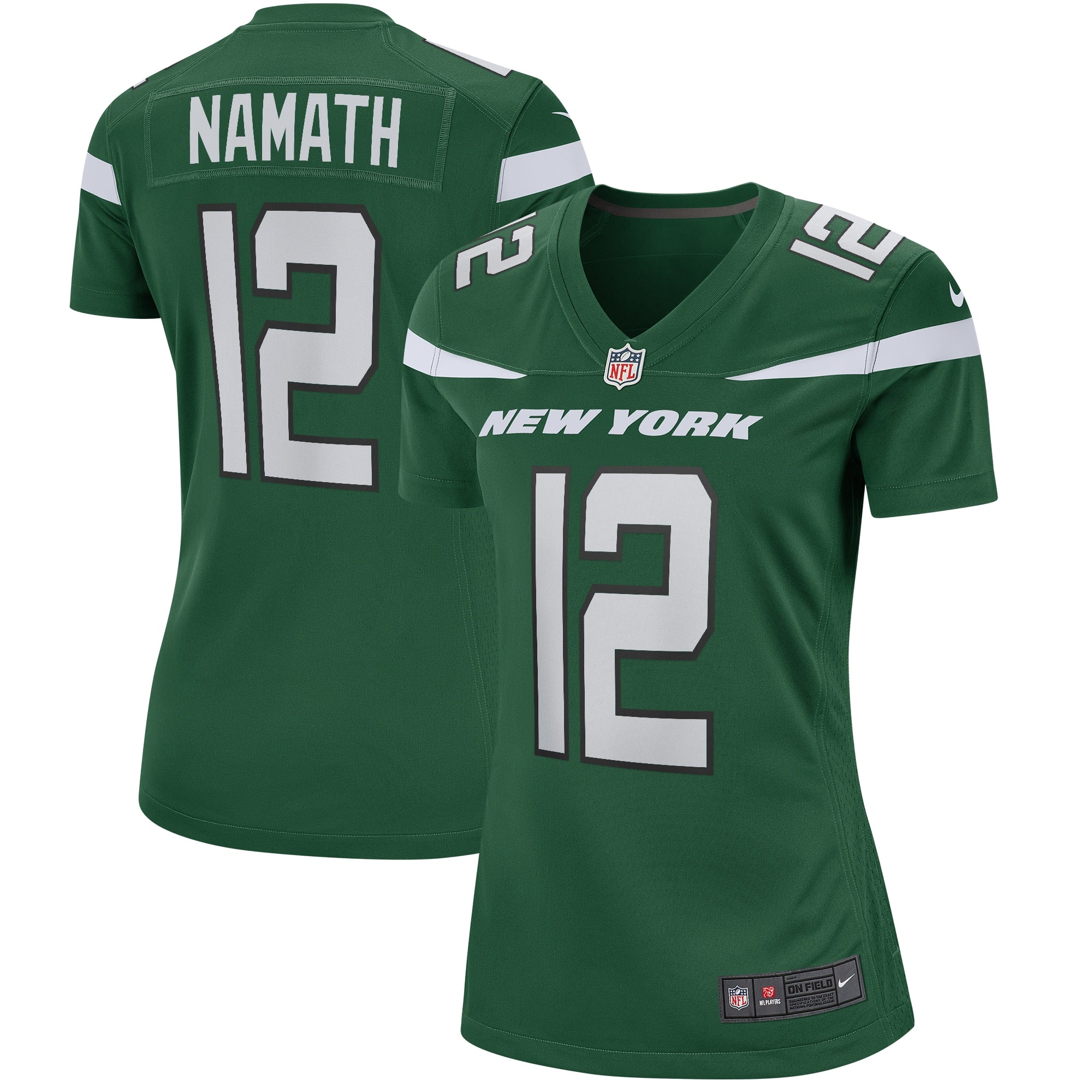Joe Namath New York Jets Nike Women's Legacy Retired Player Game Jersey - White/Green - Image 5
