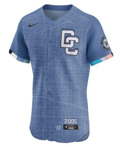 Alternative view of Dylan Crews Washington Nationals Nike 2025 City Connect Elite Player Jersey - Blue