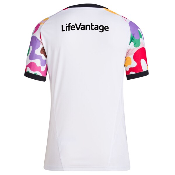 Real Salt Lake adidas Women's 2024 Pride Pre-Match Top - White - Image 3