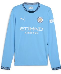 Alternative view of Phil Foden Manchester City Puma 2024/25 Home Replica Long Sleeve Player Jersey - Light Blue