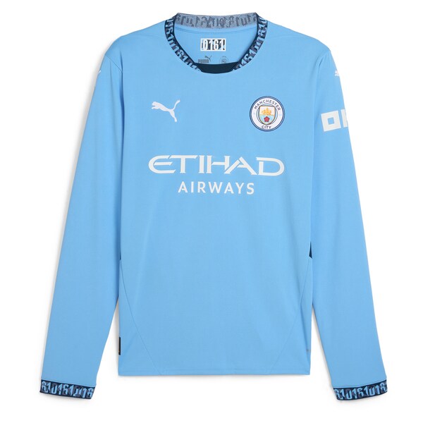 Erling Haaland Manchester City Puma 2024/25 Home Replica Long Sleeve Player Jersey - Light Blue - Image 3