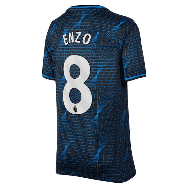 Enzo Fern¨¢ndez Chelsea Nike Youth 2023/24 Away Stadium Replica Player Jersey - Navy - Image 3