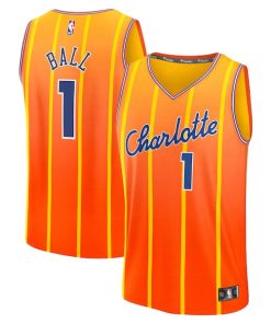 LaMelo Ball Charlotte Hornets  Youth 2025/26 City Edition Fast Break Jersey - Orange