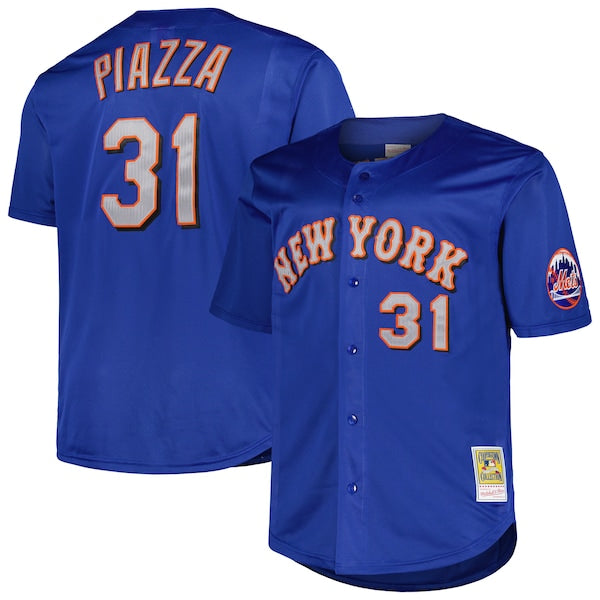 Mike Piazza New York Mets Big & Tall Cooperstown Collection Mesh Batting Practice Jersey - Royal/Orange - Image 2