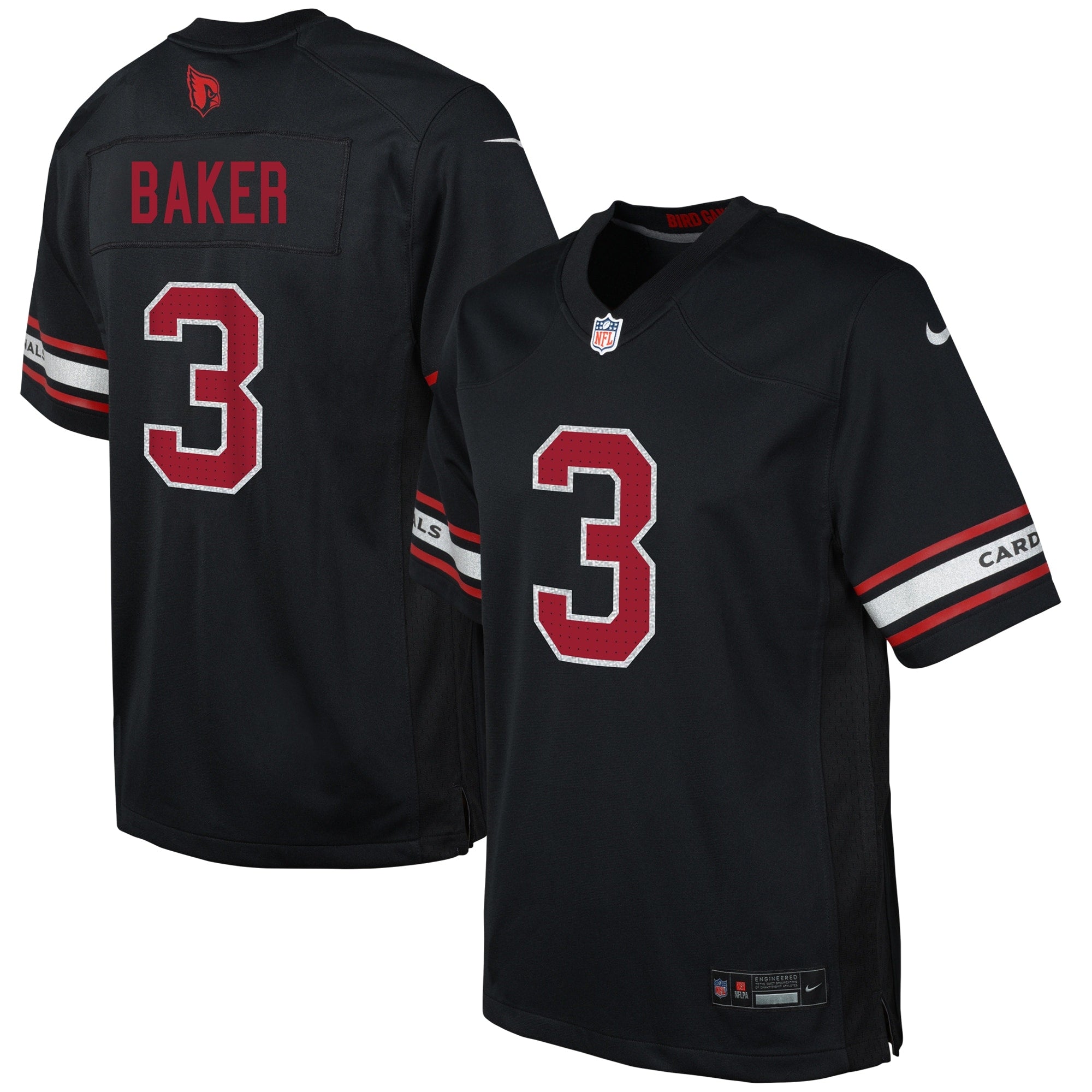 Budda Baker Arizona Cardinals Nike Youth Game Jersey - White/Black/Cardinal - Image 5
