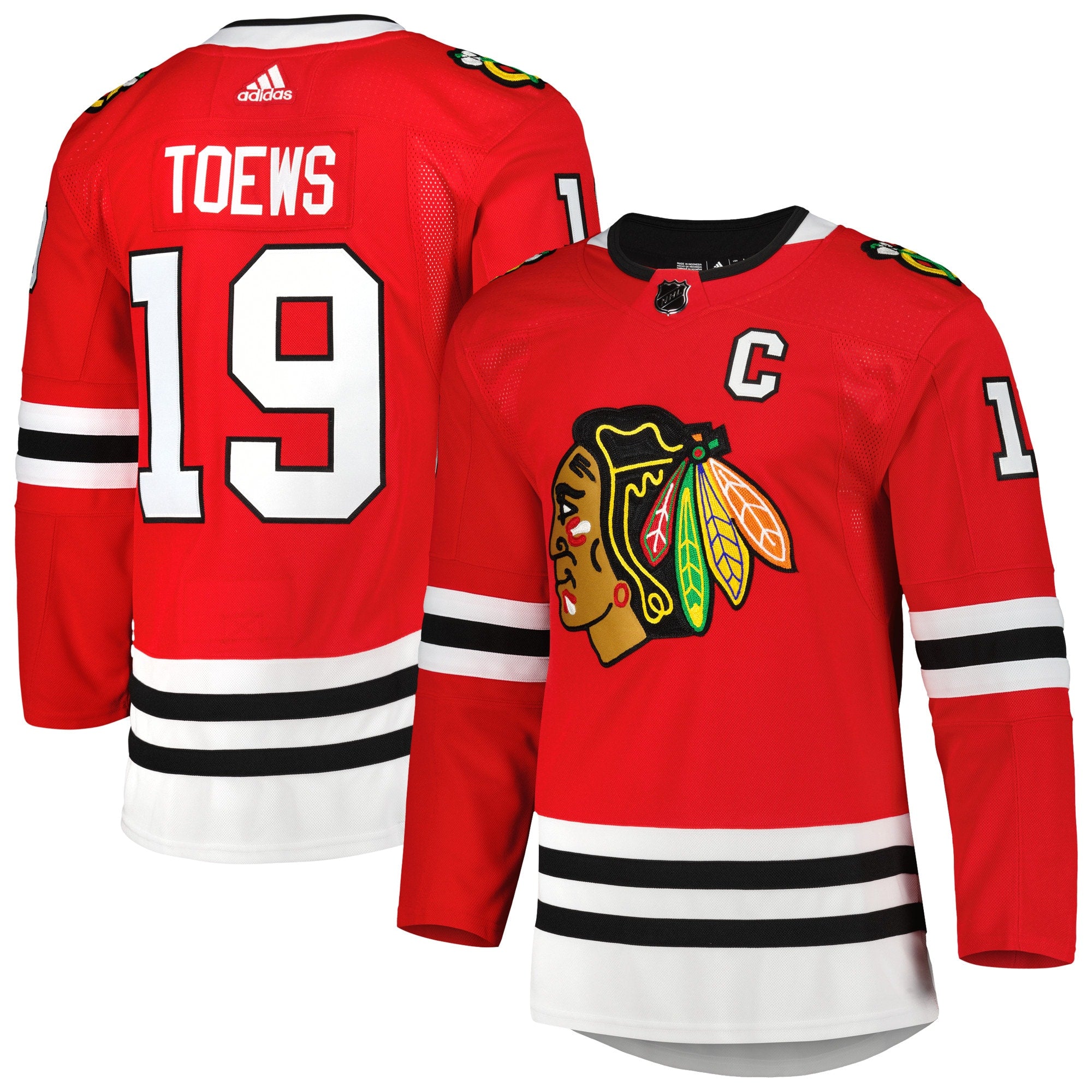 Jonathan Toews Chicago Blackhawks adidas Away Primegreen Authentic Pro Player Jersey - White/Red - Image 8