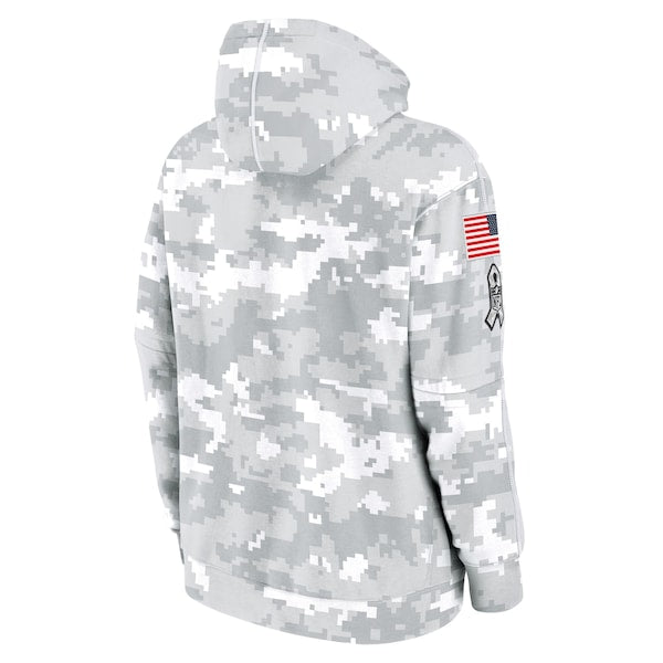 Miami Dolphins Nike 2024 Salute to Service Club Fleece Pullover Hoodie - Arctic Camo - Image 3