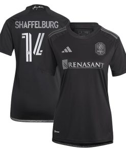 Alternative view of Jacob Shaffelburg Nashville SC adidas Women's 2024 Man In Black Kit Replica Player Jersey - Black/Yellow
