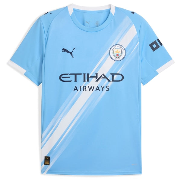 Phil Foden Manchester City Puma 2025/26 Home Replica Player Jersey - Sky Blue/Black/Green - Image 3