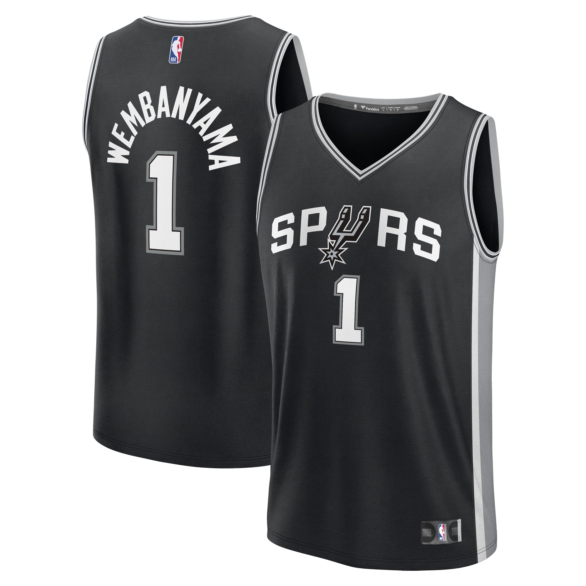Victor Wembanyama San Antonio Spurs Youth Fast Break Replica Player Jersey - Association Edition - White/Black - Image 6