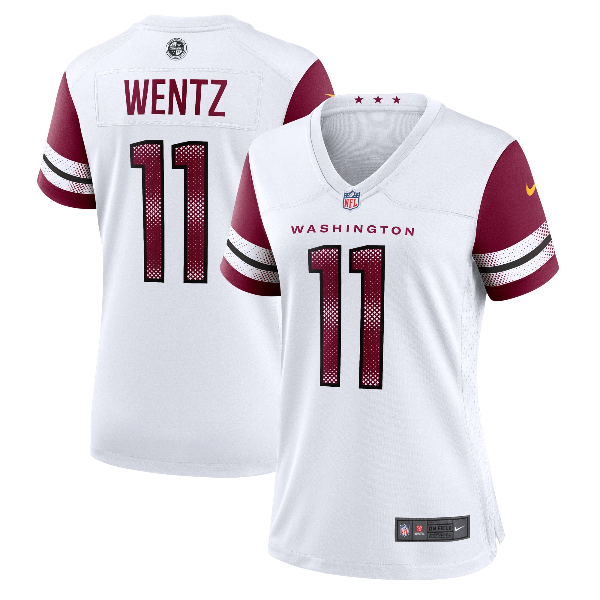 Carson Wentz Washington Commanders Nike Women's Alternate Game Player Jersey - Black/Burgundy/White - Image 8