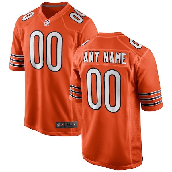 Men's Chicago Bears Nike Alternate Custom Game Jersey - Orange/White/Navy - Image 2